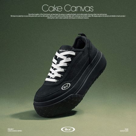 【9.8发售】Ocai Cake Canvas 至纯黑巧厚底增高蛋糕帆布鞋