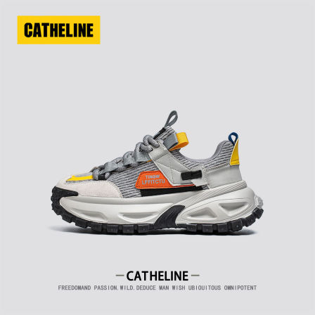 美国CATheline高级感男鞋秋季新款透气复古慢跑鞋厚底增高潮鞋子