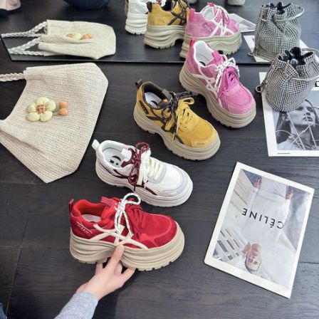 IG/IGC增高7CM2025秋季新款爆款透气休闲风百搭时尚气质女鞋6930