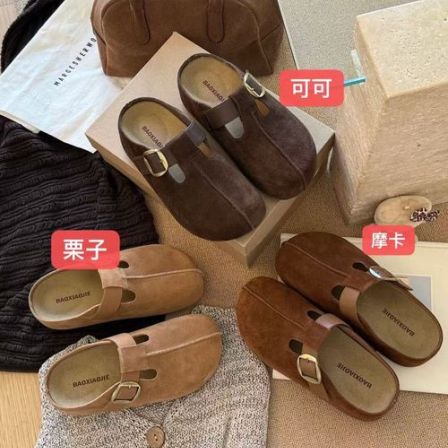 《姚家优麦汇》796-21厚底增高包头穆勒拖鞋女勃肯鞋女