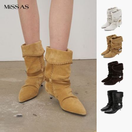 【ODTD】波西米亚风尖头猫跟美拉德堆堆靴女25早秋新品MISSAS买手店