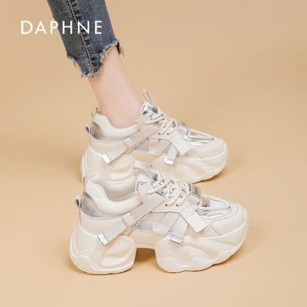 达芙妮老爹鞋女2025春季新款休闲潮鞋网面透气百搭厚底运动鞋夏L