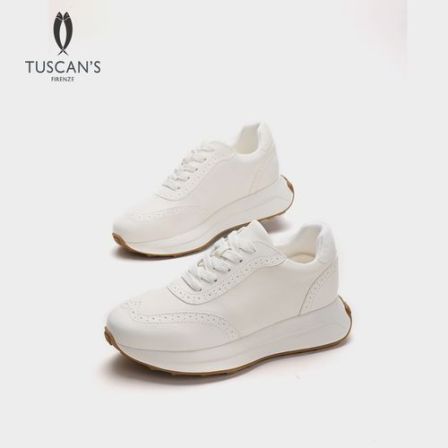 TUSCAN'S秋季新款马皮系带厚底欧若假日风职场休闲风时尚女鞋