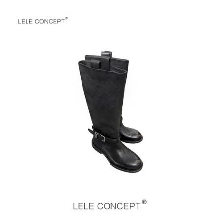 LELE CONCEPT丨【如一】都市摩登软筒侧边夹平底靴UX25C0023W
