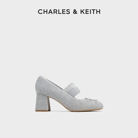 CHARLES & KEITH25冬季粗高跟蝴蝶结玛丽珍鞋单鞋CK1-60580321
