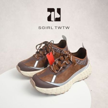 SGIRL TWTW复古反光带厚底阿甘鞋2025新款户外轻便百搭运动鞋女潮