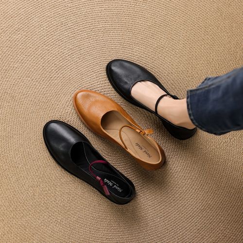 【跟高1.5CM】牛羊羊/圆头软底软面平底玛丽珍女鞋女单鞋主图