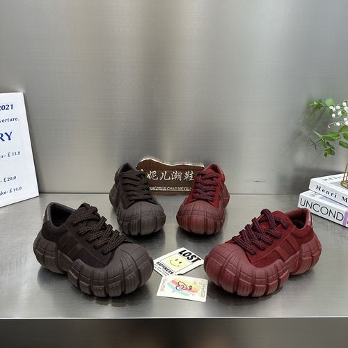 MANGNIER/欧货爆款潮流女鞋小众ins磨砂真皮系带球形底松糕老爹鞋主图