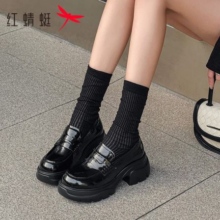 【海豚专属】红蜻蜓时尚乐福鞋女厚底单鞋舒适单鞋小皮鞋女鞋