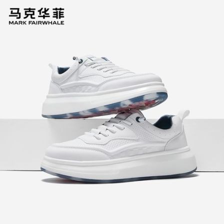 【Mark Fairwhale马克华菲 】+5cm 小白鞋男2025新款增高厚底男板鞋