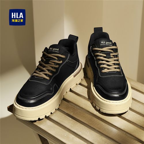 HLA/海澜之家男鞋新款春季潮流户外厚底耐磨工装鞋舒适休闲板鞋男主图