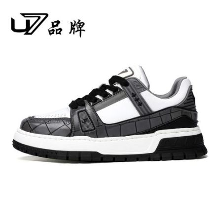 U7品牌男鞋 头层牛皮 2025秋季新款时尚运动舒适男鞋高端拼色板鞋