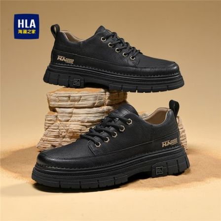 HLA/海澜之家男鞋2025秋季新款时尚百搭工装鞋舒适休闲皮鞋板鞋潮