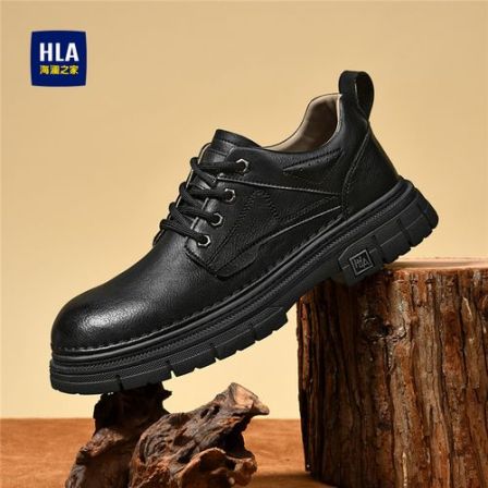 HLA/海澜之家男鞋2025秋季新款时尚百搭大头工装鞋潮流休闲皮鞋