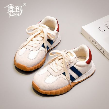 舞玛女童鞋儿童运动鞋2025新款春秋季软底阿甘鞋学生板鞋537112
