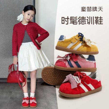 童梦晴天儿童运动鞋女童德训鞋2025新款女孩板鞋圆头鞋子低帮童鞋
