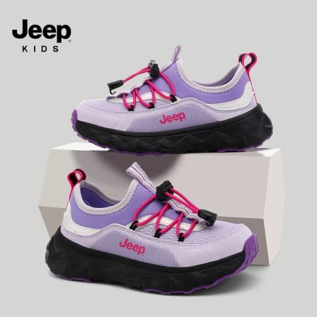 Jeep童鞋女童轻便一脚蹬运动鞋2025秋季新款儿童鞋子软底男童跑鞋