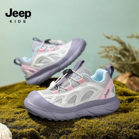 Jeep儿童鞋子女童户外运动鞋软底秋季新款男童休闲鞋轻便跑步鞋子