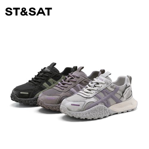 St&Sat/星期六经典百搭运动休闲鞋2025新款厚底百搭时尚阿甘鞋女主图