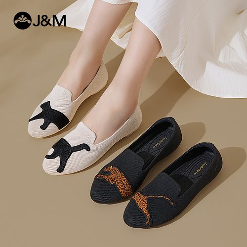 J&M/快乐玛丽2025新款平底浅口单鞋女时尚一脚蹬软底王妃鞋79153W主图