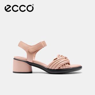 ECCO爱步女鞋 2025春夏新款粗跟一字扣带凉鞋休闲 雕塑奢华222793