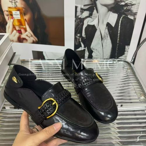 【LANXI  MOMO】时尚百搭女士黑色低跟气质小单鞋25DX571LX主图