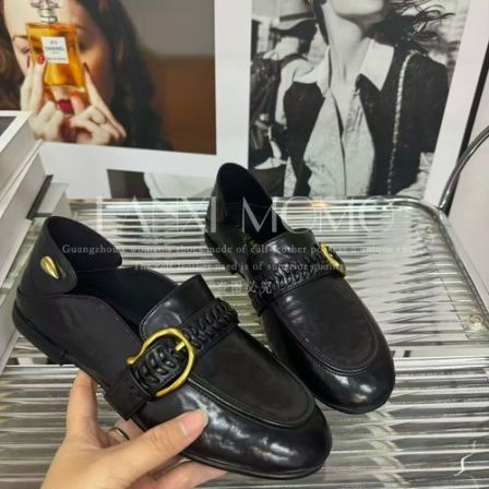 【LANXI  MOMO】时尚百搭女士黑色低跟气质小单鞋25DX571LX