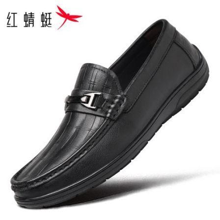 红蜻蜓男鞋2025秋款男士乐福鞋真皮一脚蹬豆豆鞋男款休闲皮鞋英伦