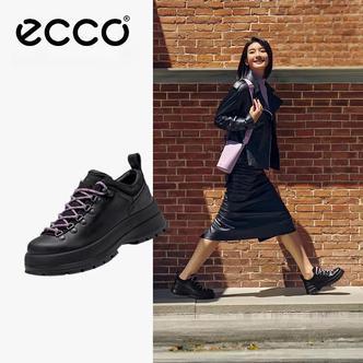 ECCO爱步女士高档休闲鞋新款真皮百搭通勤厚底女鞋 踪迹30 220713