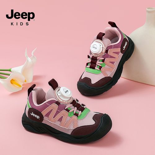 Jeep儿童鞋子户外女童运动鞋秋季新款防滑软底男童百搭轻便休闲鞋主图