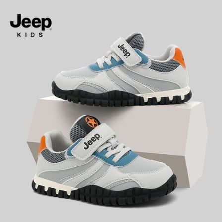 Jeep男童运动鞋皮面防滑童鞋秋款儿童鞋子户外秋季新款女童跑步鞋