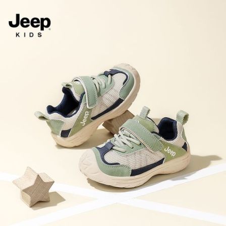 Jeep男童运动鞋新款小童软底网面鞋子秋季幼儿户外防滑宝宝学步鞋