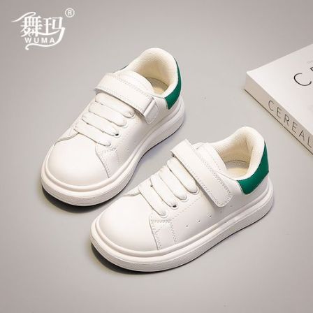 舞玛女童儿童板鞋2025新款春秋季学生小白鞋女孩休闲运动鞋537110