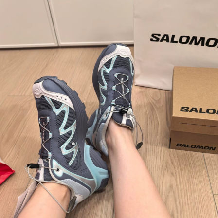 SALOMON萨洛蒙 XT-WHISPER 舒适百搭耐磨 低帮 休闲跑步鞋蓝灰色
