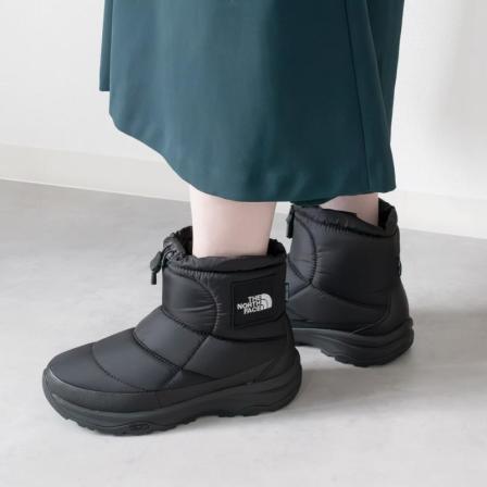 日本代购直邮TNF Nuptse Bootie WP Logo Short保暖短靴黑防水25