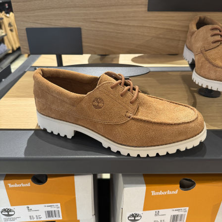 Timberland/添柏岚 男士绒面革压印标户外系带低帮复古船鞋休闲鞋
