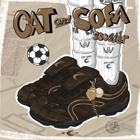 猫与沙发/棕擦色足球鞋新款美拉德复古做旧情侣运动赛车德训鞋子