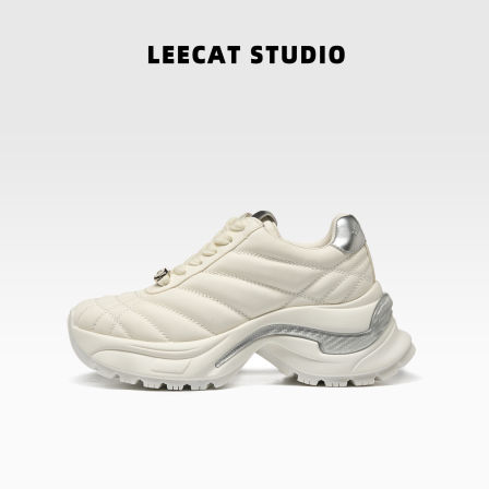 LeeCatStudio | 厚底增高鞋6.5cm老爹鞋女2025年新款白色休闲鞋