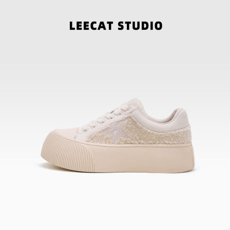 LeeCatStudio | 增高4cm百搭小白鞋2025新款时髦厚底板鞋
