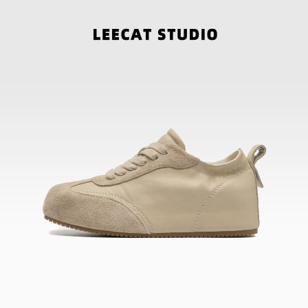 LeeCatStudio|内增高棕色德训鞋女厚底轻便不累脚复古休闲阿甘鞋
