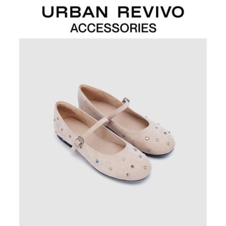 【HOT】URBAN REVIVO2025秋季新款女士彩钻玛丽珍单鞋UAYS50088