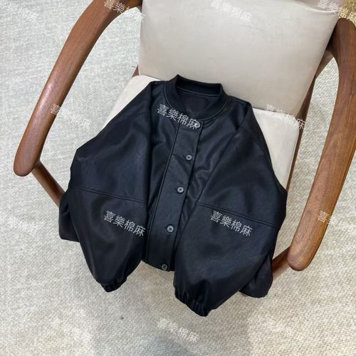 喜樂  2025棒球领PU韩国皮外套秋季新款时尚百搭复古休闲纯色女士主图