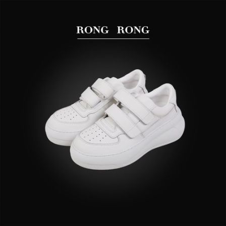 溶溶RONGRONG 真皮新款厚底魔术贴休闲舒适百搭鞋小白鞋206