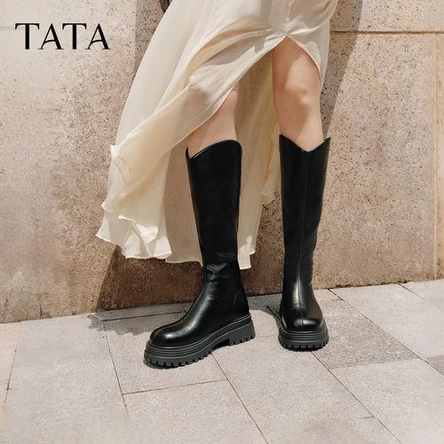 【琥珀流光】TATA他她2025冬新款商场同款气质百搭厚底长靴CE301DG5主图