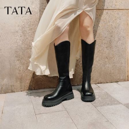 【琥珀流光】TATA他她2025冬新款商场同款气质百搭厚底长靴CE301DG5