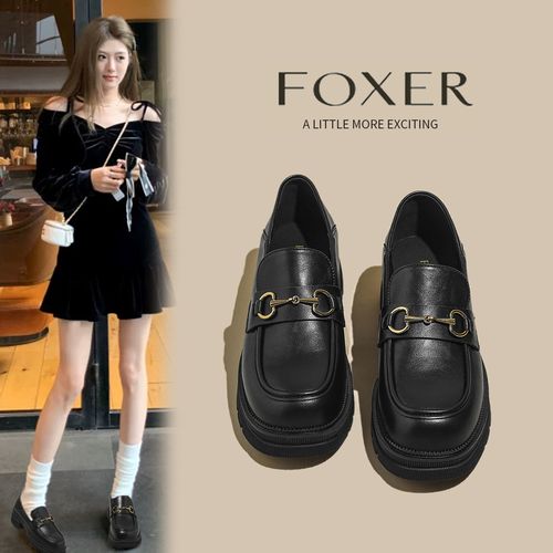 【FOXER】经典方跟圆头懒人鞋乐福鞋女鞋外穿休闲风英伦风主图