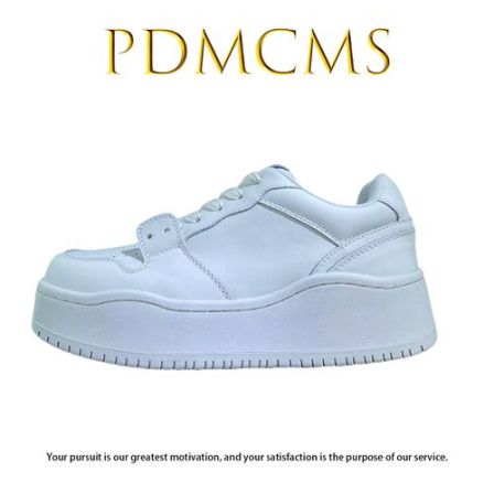 【贝贝专属】PDMCMS头层牛皮小白鞋厚底板鞋女款爆款增高网红休闲鞋