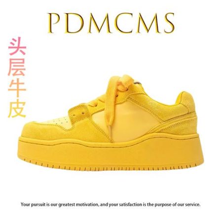 【贝贝专属】PDMCMS春季女款黄色板鞋2025爆款厚底休闲鞋正品女鞋子