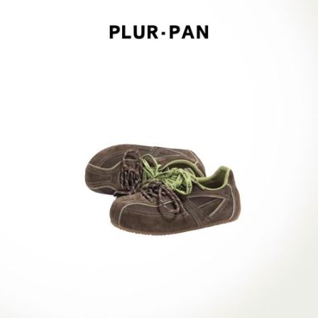 PLUR·PAN复古绒面双色鞋带轻便软底休闲德训鞋
