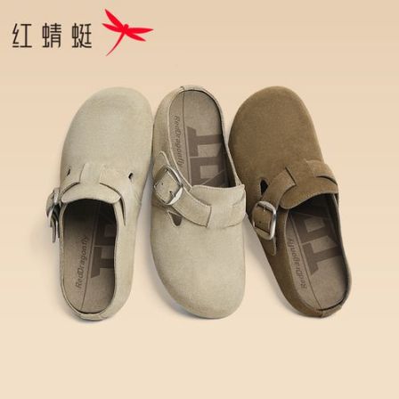 红蜻蜓休闲时尚勃肯鞋子女包头半拖一脚蹬女鞋WBB15424